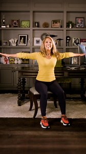 Stretch your back and trim your waistline, all while sitting at your desk! Fitness expert Denise Austin demonstrates proper form for the seated twist. #DeniseAustin #ExerciseReels #BackStretch #AARP | AARP