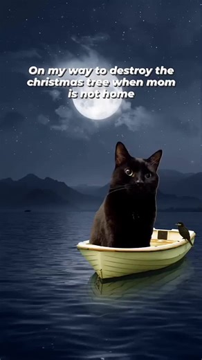 Black Cat's Hilarious Christmas Tree Encounter