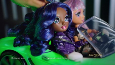 Rainbow High Color Change Car – Convertible Vehicle, 8-in-1 Light-Up, Multicolor with Wheels That Move, Working Seat Belts, Steering Wheel. Fits 2 Fashion Dolls, Toy Gift for Kids Ages 6 7 8+ to 12