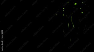 Animation of green gas on a black screen. Foul odor concept. Cartoon fart effect in 4k with alpha channel.