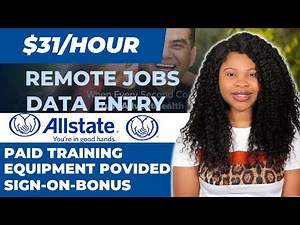 $31/Hr Entry Level Work From Home Jobs: Remote Jobs w/ Allstate (Equipment provided , Paid Training)