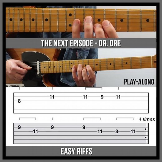 Easy Guitar Riffs - The Next Episode (TAB) - Dr. Dre