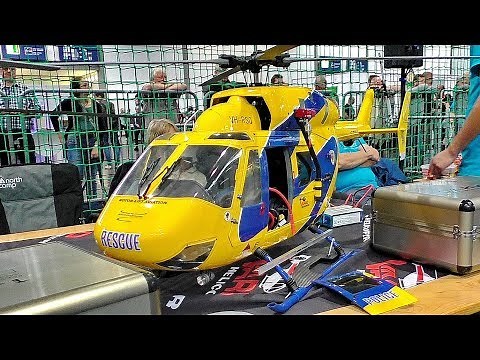 BIG SCALE RC BK-117 AMAZING ELECTRIC MODEL HELICOPTER INDOOR FLIGHT DEMONSTRATION