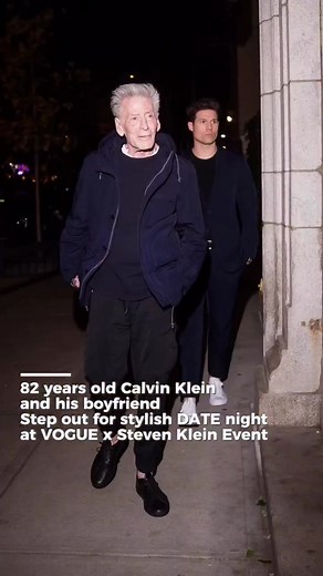 Calvin Klein (82) and Kevin Baker his younger partner were out for an event when Calvin almost took a dive. #calvinklein #gaycouple