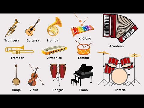 Learn Musical Instruments Name in Spanish.List of Musical Instruments in Spanish with Pictures.