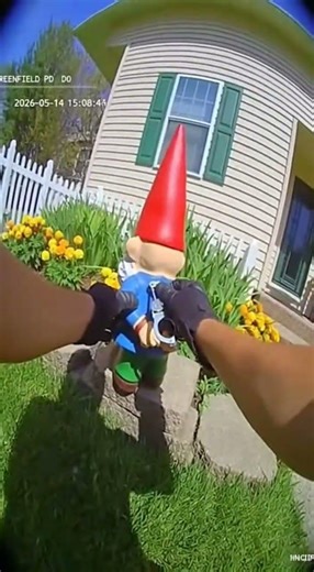 Epic police bust: Grumpy garden gnome! 👮‍♂️