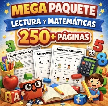 Spanish Reading & Math Bundle | Worksheets for Phonics, Numbers & Writing