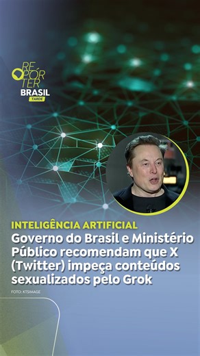 TV Brasil on Instagram: "A Agência Nacional de Proteção de Dados (ANDP), a Secretaria Nacional do Consumidor (Senacom) e o Ministério Público Federal (MPF) recomendaram à empresa controladora da plataforma X medidas para evitar o uso indevido da ferramenta de inteligência artificial Grok na criação e disseminação de conteúdos sexualizados. As recomendações foram motivadas por denúncias de geração de conteúdos sexualizados com imagens de pessoas reais, sem consentimento. Veja mais notícias no #Re