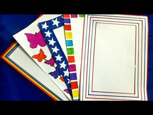 5 in 1 simple border design for project| assignment front page design handmade| simple border design
