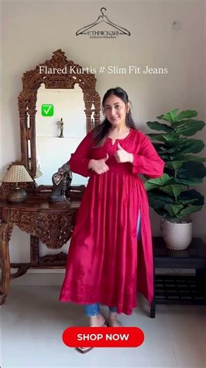 2 Styling Tips to Pair Kurtis With Jeans 👖✨ | Flared & Straight Cut Kurta Guide | Ethnickari