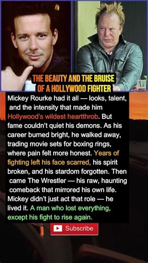 🥀 Mickey Rourke: The Beauty and the Bruise of a Hollywood Fighter
