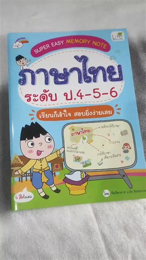 หนังสือ SUPER EASY MEMORY NOTE ภาษาไทย ระดับ ป.4-5-6 เรียนก็เข้าใจ สอบยิ่งง่ายเลย สรุปโน้ตช่วยจำวิชาภาษาไทย ป.4 - 6 ที่ใช้ในการสอบอย่างครบถ้วน จำแม่นด้วยแผนผัง ไฮไลต์ และภาพประกอบสีสันสดใส เล่มบาง พกพาง่าย เหมาะสำหรับการเรียนการสอบวิชาภาษาไทย ป.4 - 6 และสอบเข้า ม.1 โรงเรียนชั้นนำทั่วประเทศ อ่านจบไว ทำข้อสอบได้อย่างมั่นใจ #InvestDD #Inspal #ภาษาไทย #สินค้าปังดันยอดขาย #คอนเทนต์ปังอัพยอด