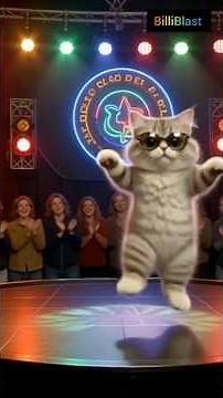 🐾 Superstar Cat Dance on Neon Stage 😻 | Funny Dancing Cat | Viral Cat Shorts 2025