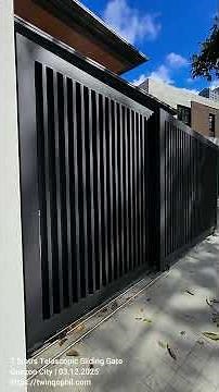 Modern gate design 3 panels telescopic sliding gate #homeautomation #automaticgate #home