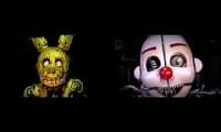 Mix of 2 videos from youtube : Springtrap/Ennard Double Jumpscare