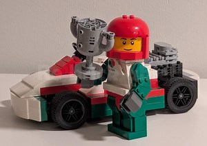 LEGO MOC-210843 3:1 up-scaled Racing Driver Mini Figure with Kart (Creator 2025)