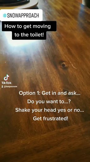 Teepa shows us how to ask about going to the bathroom...#snowapproach #dementiaawareness #alzheimers #caregiver #ppa #toilet