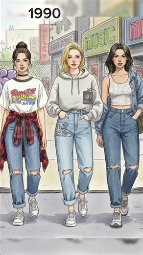 90 years of jeans in 30 seconds! 👖#fashionhistory #denim