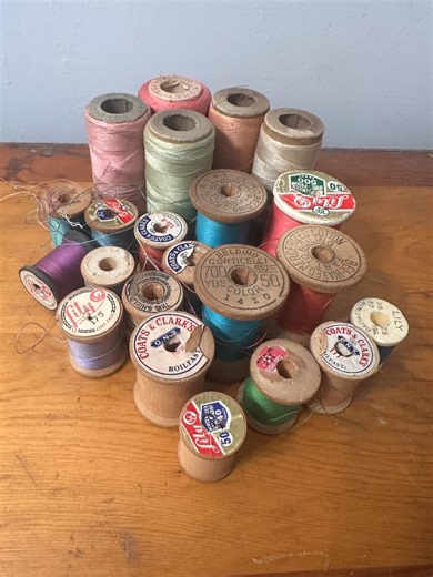 Lot of 22 Vintage Wooden Sewing Thread Spools Various Brands & Sizes Cottage Core Antique - Etsy