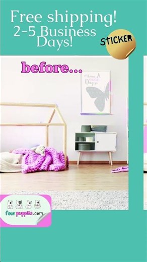 Before and After! Rainbow Wall Stickers