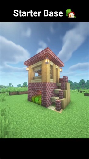 Easy Starter Base 🏡🌾 | Minecraft (misery.) #mctutorial #minecraft #shorts