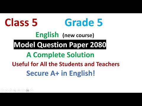 Class 5 English model question with answer/grade 5 English/final exam question