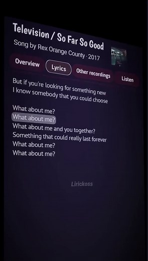 Rex Orange County: What About Me? Song Lyrics