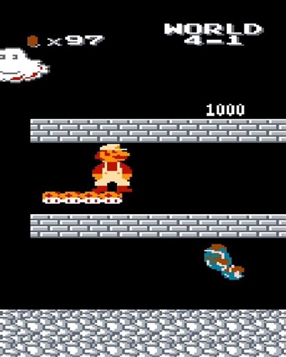 Classic NES Super Mario Bros | World 4-1 Castle Level Gameplay #games #mario