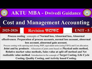 Cost and Management Accounting unit 5, Cost and Management Accounting mba sem 2, UGC NET, CUET PG