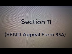 SEND Tribunal Appeal Form 35A Section 11