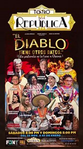 Últimas funciones chuper amigos 🔥🔥 nos vemos este fin de semana en el @teatrodelarepublica , aquí les dejo el link para que compren sus boletos y no se queden fuera 👇👇 https://www.ticketmaster.com.mx/el-diablo-tiene-otros-datos-boletos/artist/3080670 @juanfrese @yuremrojas @segura_jessica @erikahisterika @pierreangelo_oficial @vanessalavecina @q_valencia @luisfernandop_mx @elindiobrayan @armandoroal @ladywuuoficial @tinieblasjr @_pocholo_blues @mariaelenasalof @tiopedritosola @sergiomayerb @