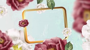 Wedding flower frame animation with copy space background seamless loop animation