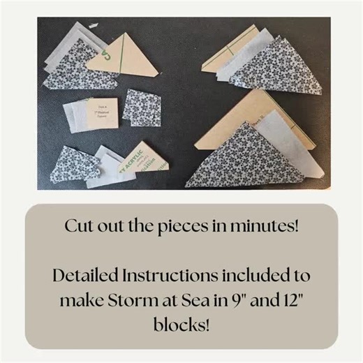 Storm at Sea Quilt Block Pattern and Acrylic Sewing Template - DIY Patchwork Quilting Kit & Craft Supplies - Etsy