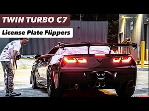 Twin Turbo C7 Stingray with LICENSE PLATE FLIPPERS #stealthplates