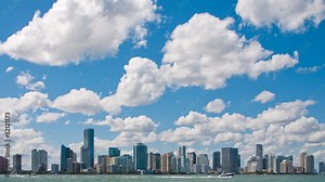 Miami skyline time lapse pan Stock Video