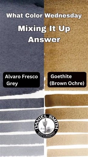Daniel Smith Artists Materials on Instagram: "What Color Wednesday: Mixing It Up Answer! Did you guess it right? Alvaro Fresco Grey + Goethite (Brown Ochre) Do you use Goethite (Brown Ochre)? ☺️ How do you use this beautiful color? We’d love to see how you mix it up! Tag us or share your favorite color combos in the comments below. Goethite (Brown Ochre) https://danielsmith.com/color-stories/watercolors/goethite-brown-ochre-watercolor/ Found in iron deposits nearly worldwide, Goethite (Brown Och