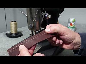 Vintage Singer 66 sews 4mm leather amazing results with this threading method watch and see.