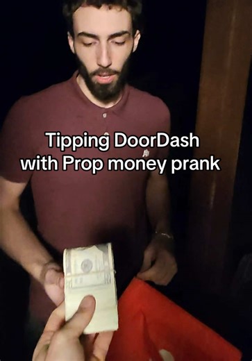 tipping DoorDash driver with fake money prank #prank #funny | pranks