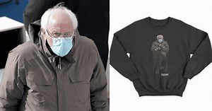 Bernie Sanders is selling sweatshirts featuring his inauguration meme to raise money for charity