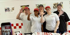 13K views · 93 reactions | The journey to $50,000 started with 40,000 employees. Our Region 2 competition took place in Dublin, OH where Yaji, Shawn, Nate, Kenneth, and Laura came home victorious. These five crew members will compete with twenty others for the final eight spots of the Five Guys Games! | Five Guys | Facebook