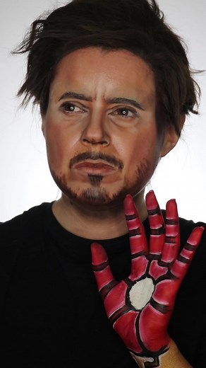 JARVIS give me a suit! #ironman #tonystark #robertdowneyjr #makeup #marvelmakeup