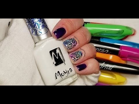 Sharpie Stamping Nail Art