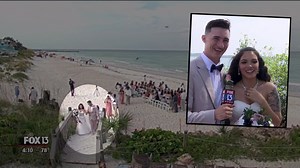 Family, friends, and FOX viewers watch active-duty couple's July 4 wedding