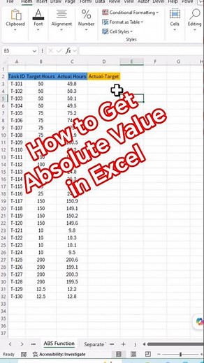 Excel Absolute Value Function That Saves Hours #excel #excelsolution #excelshorts