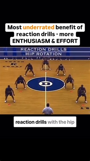 SwitchedOn® Training on Instagram: "Use reaction drills to increase enthusiasm and effort in training 🔥 . ❌ Without a reactive element, drills can quickly become boring and monotonous. . ✅ Reaction drills force athletes to focus EXTERNALLY to keep up with the random cues, so they can’t think INTERNALLY about how much they might dislike the training. 🏆 It also makes it feel more competitive, which athletes LOVE. . 👏 Great example of this by the legendary coach of Duke basketball, Mike Krzyzews