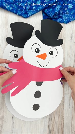 ⛄️ Snowman Handprint Craft ✂️ Get the template on the blog | Simple Everyday Mom