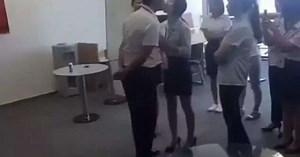 The boss forces female employees to line up every morning in his office to give them a kiss on the lips (Photo/Video)