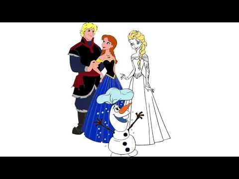 Frozen | Parte 5 | Pintando Elsa , Anna , Kristoff y Olaf | Juego de Pintar | Manitas Pintando