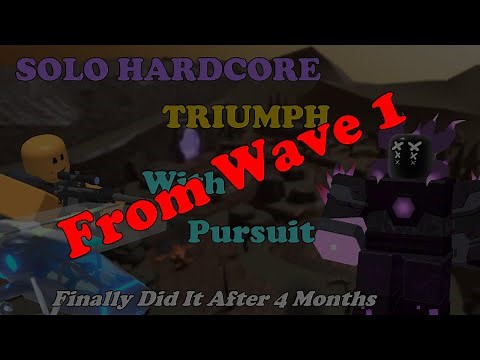 SOLO Hardcore TRIUMPH With PURSUIT FROM WAVE 1 || Tower Defense Simulator
