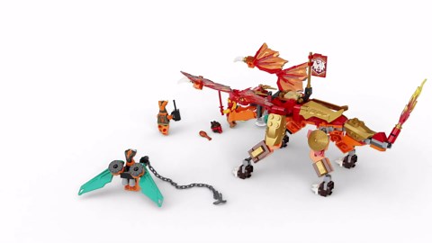 LEGO NINJAGO Kai’s Fire Dragon EVO Toy 71762 for Kids with Cobra & Boa Snake Warrior Figures and Kai Minifigure, Collectible Mission Banner Series